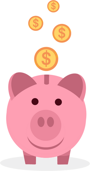 Coins on Piggy Bank Illustration